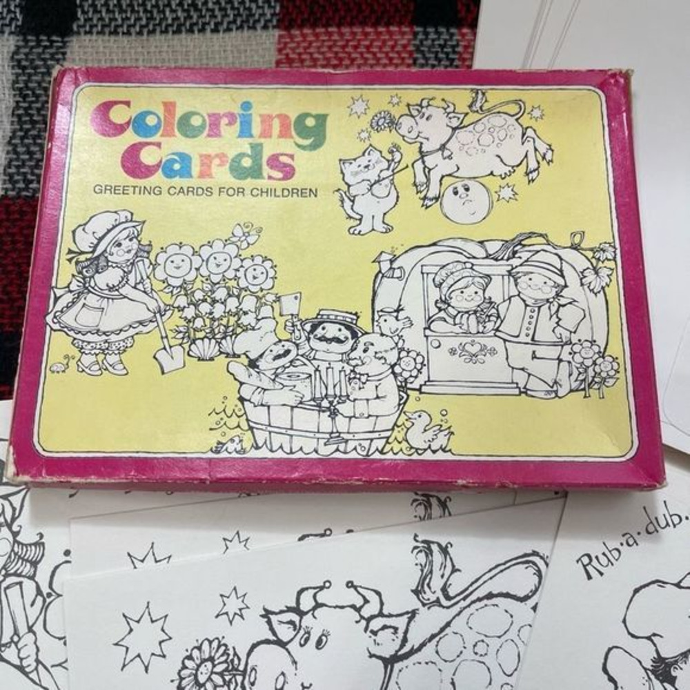 VINTAGE Current Coloring Cards Greeting Cards Set